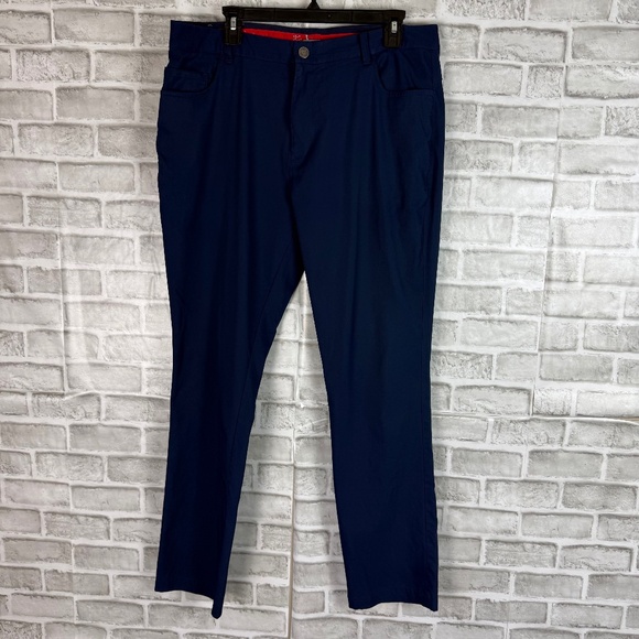 Puma Golf Dark Navy Blue 5 Pocket Traveler Performance Casual Pants Mens 36 x 32 - Picture 1 of 9